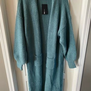 Cozy duster length cardigan
